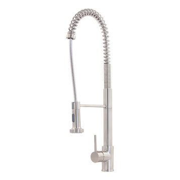 Novatto Commercial Style Pull-out Kitchen Faucet, Brushed Nickel