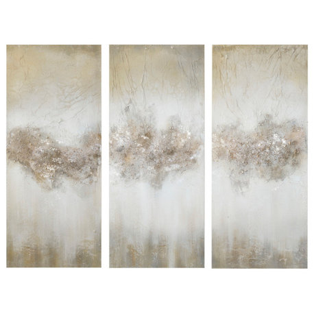 Madison Park Hand Painted Heavy Textured Glitz Canvas 3 Piece Set
