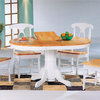 Coaster Damen Oval Pedestal Table with Leaf in Natural and White