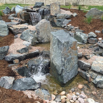 Kincheloe Water Feature and Flagstone Patio