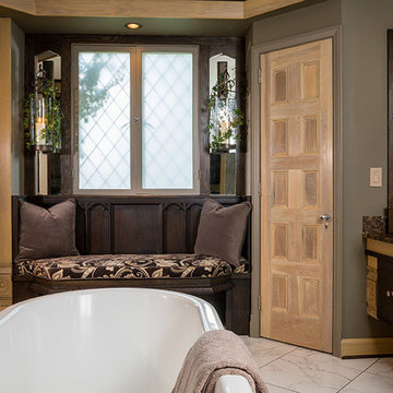 Gothic architectural salvage window seat