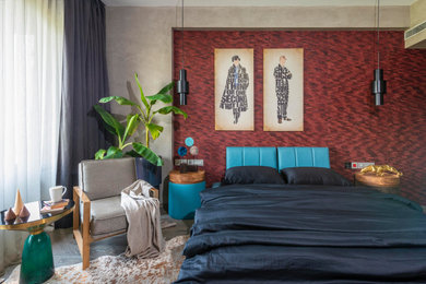 Inspiration for a contemporary bedroom in Mumbai.