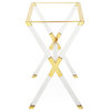 Jacques Tray Table, Clear/Brass