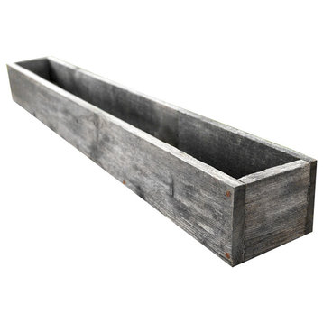 54" Rustic Planters Box, Tall Version, Natural Weathered, 6"