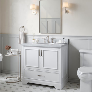 Ariel Stafford 36" Single Sink Bathroom Vanity Base, White
