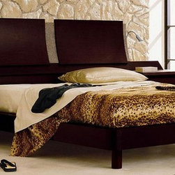 MISS ITALIA 04 MODERN ESPRESSO PLATFORM BED W/ NIGHTSTANDS - Platform Beds