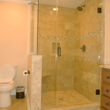 Blue and Gold Bathroom