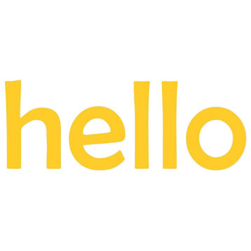 Decal Vinyl Wall Sticker Hello Quote, Yellow