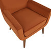 Accera Mid-Century Velvet Arm Chair, Burnt Orange