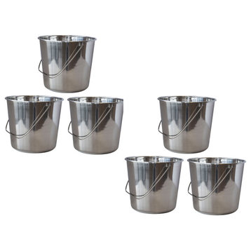 Large Stainless Steel Bucket Set 3Piece Per Set, Set of 2