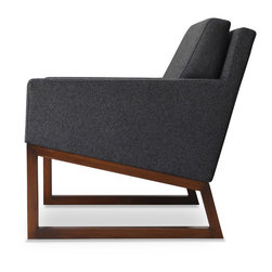 Nova & Wood Base - Dark Grey Wool - Armchairs And Accent Chairs