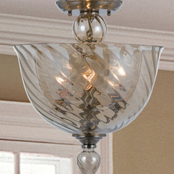 Harper Collection 3-Light 14" Polished Chrome Semi-Flush Mount with Cognac Glass - Products