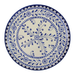 Le Souk Ceramique - Round Stoneware Platter Azoura Design - Serving And Salad Bowls