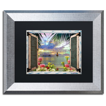 Leo Kelly 'Window to Paradise III' Art, Silver Frame, Black Mat, 14x11