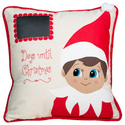 Contemporary Decorative Pillows Elf Christmas Countdown Pillow