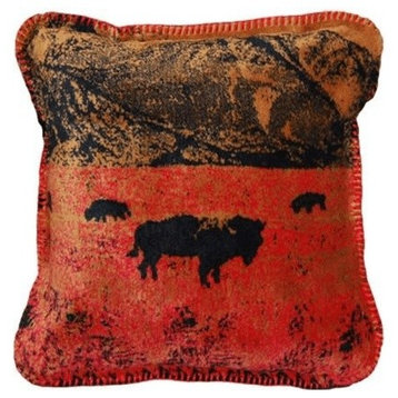 Buffalo Roaming Micro Plush Throw Pillow, Set of 2