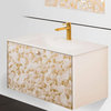 Vya Luxury Murano Glass Drop-In Single Bathroom Vanity 32", White and Gold