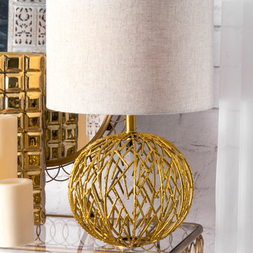 Handmade 20" Modern Gold Iron Ball Table Lamp