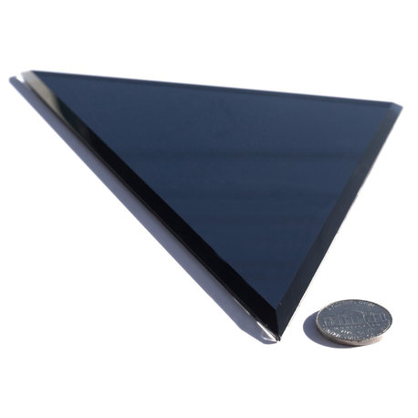 Reflections 7 in x 7 in Beveled Glass Mirror Triangle Tile in Glossy Blue