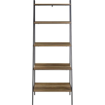 Walker Edison 72" Modern Ladder Bookcase in Reclaimed Barnwood