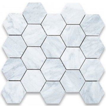 Hexagon Mosaic, 12X12 Honed Marble