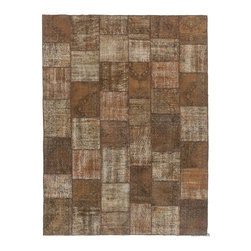 Over-dyed Turkish Patchwork Rug - Area Rugs