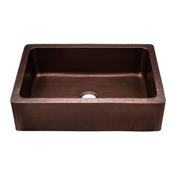 33" Copper Single Bowl Apron Farmhouse Sink - Kitchen Sinks