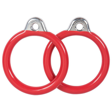 Swing Set Coated Round Trapeze Rings, Set of 2, Red