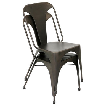 Lumisource Austin Dining Chair, Set Of 2, Antique Finish