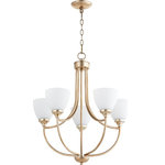 Quorum International - Quorum Enclave 5-Light 25" Transitional Chandelier in Aged Silver Leaf - This 5-light transitional chandelier from Quorum International is a part of the Enclave collection and comes in a aged silver leaf finish. Light measures 24" wide x 25" high.  Uses five standard bulbs up to 60 watts each.  This light would look best in the dining room. For indoor use.  This light requires 5 , 60W Watt Bulbs (Not Included) UL Certified.