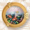 3.5" Polystone Porthole With Fish Oil Painting