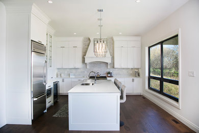Example of a transitional kitchen design in Toronto