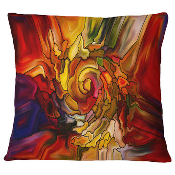Illusions of Stained Glass Abstract Throw Pillow, 18"x18"