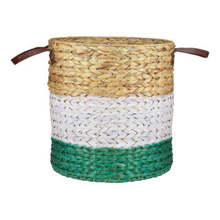  Wald Imports - Small Wicker Basket with Handle - Dark