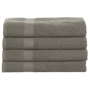 4 Piece Cotton Quick Drying Bath Towels Set, Charcoal