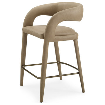 Modrest Faerron Modern Tan Leatherette Counter Chair