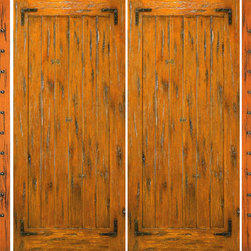 Pre-hung Double Door with Two Sidelites, Exterior, Knotty Alder - Front Doors