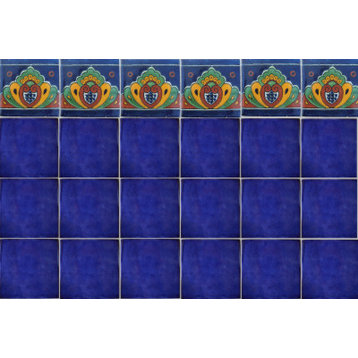 4.2x4.2 9 pcs Cobalt Blue Talavera Mexican Tile