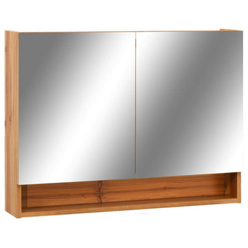 vidaXL LED Bathroom Mirror Cabinet Oak MDF Home Storage Wall Cabinet Furniture