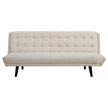 Glance Tufted Convertible Fabric Sofa Bed, Beige