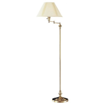 3 Way Swing Arm Floor Lamp, Antique Brass,6.00"