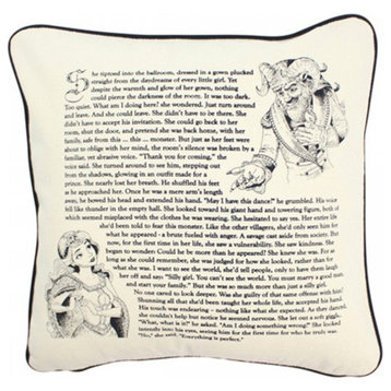 Monogrammed Pillow Love Story With Insert 16", White Thread, Shelly Font, B