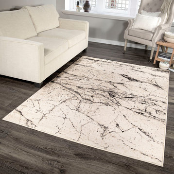 Palmetto Living by Orian Illusions Marble Hill Soft White Area Rug, 6'7"x9'6"