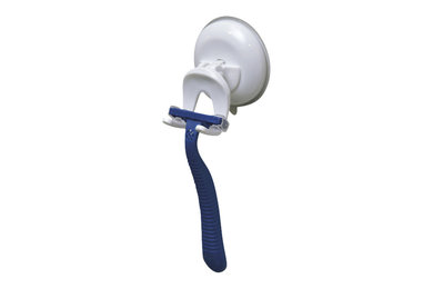 Suction Mounted Bath Men Razor Shaver Holder White