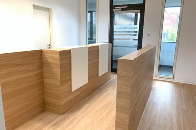 This is an example of a mid-sized modern foyer in Berlin.