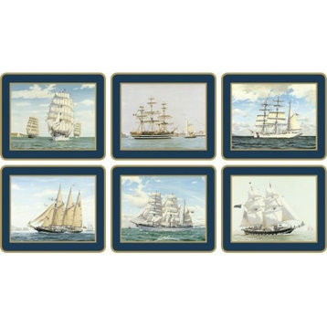 Lady Clare Coasters, Tall Ships, Set of 6, Made in England