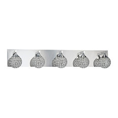 Crys Series 5-Light Chrome Bath Light