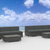 Venice Outdoor Patio Furniture Sofa Sectional, 14-Piece Set, Charcoal