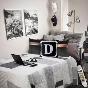 Handmade Monochrome Patchwork Dorm Quilt