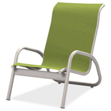 Gardenella Sling Stacking Poolside Chair, Textured White, Lime